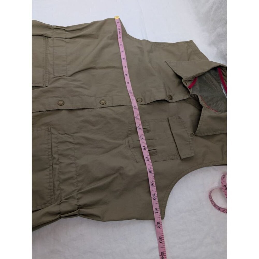 LIZGOLF women's size Medium kahki vest, snap closure, safari vest L8 - Picture 6 of 7